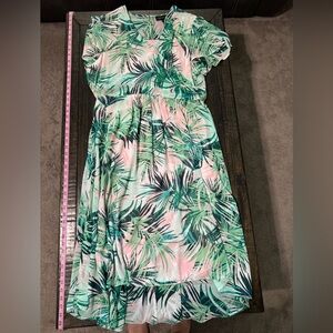 Pink & green tropical dress from Lane Bryant